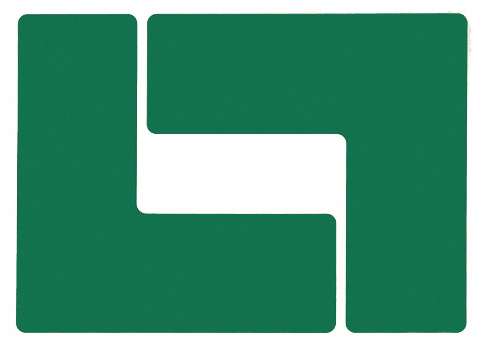 FLOOR MARKING TAPE, L, SOLID, GREEN, NO LEGEND, 3 IN X 8 IN, 8 MIL THICKNESS, BRADY, TOUGHSTRIPE, 20 PK
