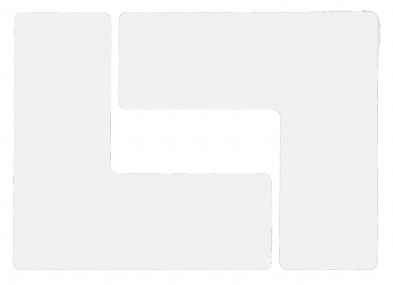 FLOOR MARKING TAPE, L, SOLID, WHITE, NO LEGEND, 3 IN X 8 IN, 8 MIL THICKNESS, BRADY, TOUGHSTRIPE, 20 PK