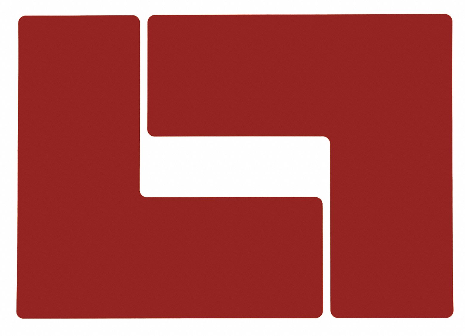 FLOOR MARKING TAPE, L, SOLID, RED, NO LEGEND, 4 IN X 10 IN, 8 MIL THICKNESS, BRADY, TOUGHSTRIPE, 20 PK