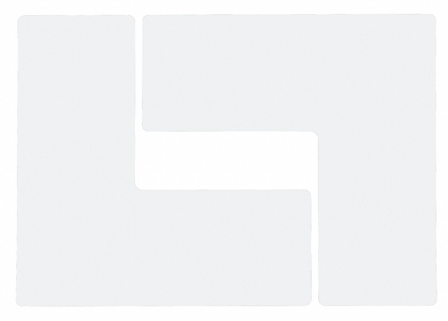 FLOOR MARKING TAPE, L, SOLID, WHITE, NO LEGEND, 4 IN X 10 IN, 8 MIL THICKNESS, BRADY, TOUGHSTRIPE, 20 PK