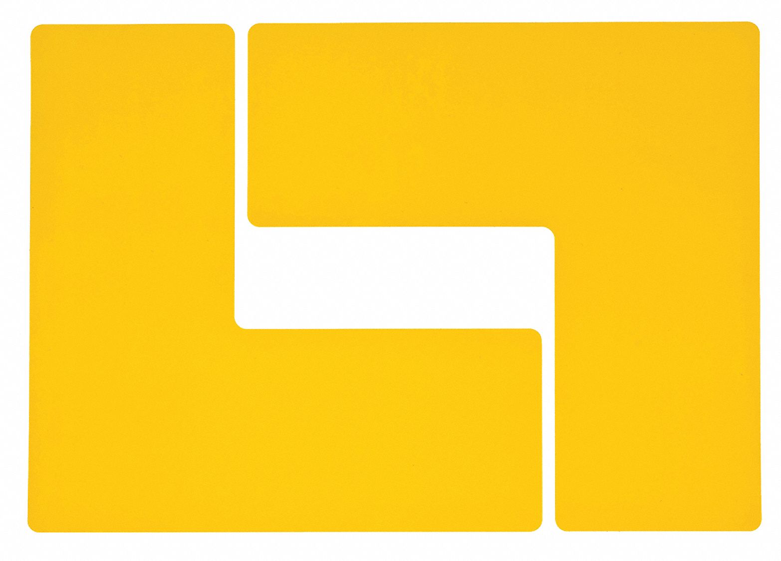 FLOOR MARKING TAPE, L, SOLID, YELLOW, NO LEGEND, 4 IN X 10 IN, 8 MIL THICKNESS, BRADY, B-514, 20 PK
