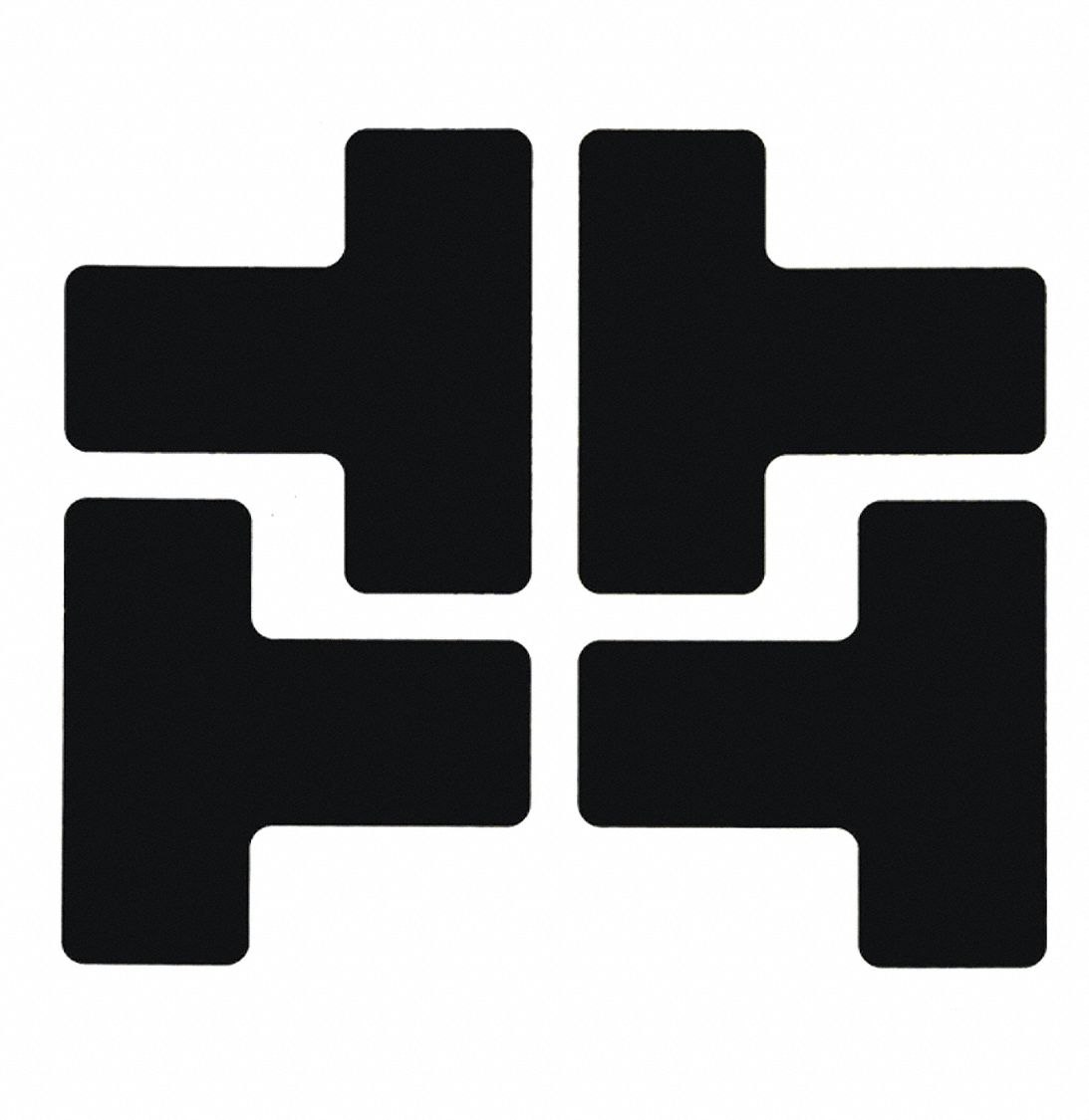 FLOOR MARKING TAPE, T, SOLID, BLACK, NO LEGEND, 2 IN X 5 IN, 8 MIL THICKNESS, BRADY, TOUGHSTRIPE, 20 PK