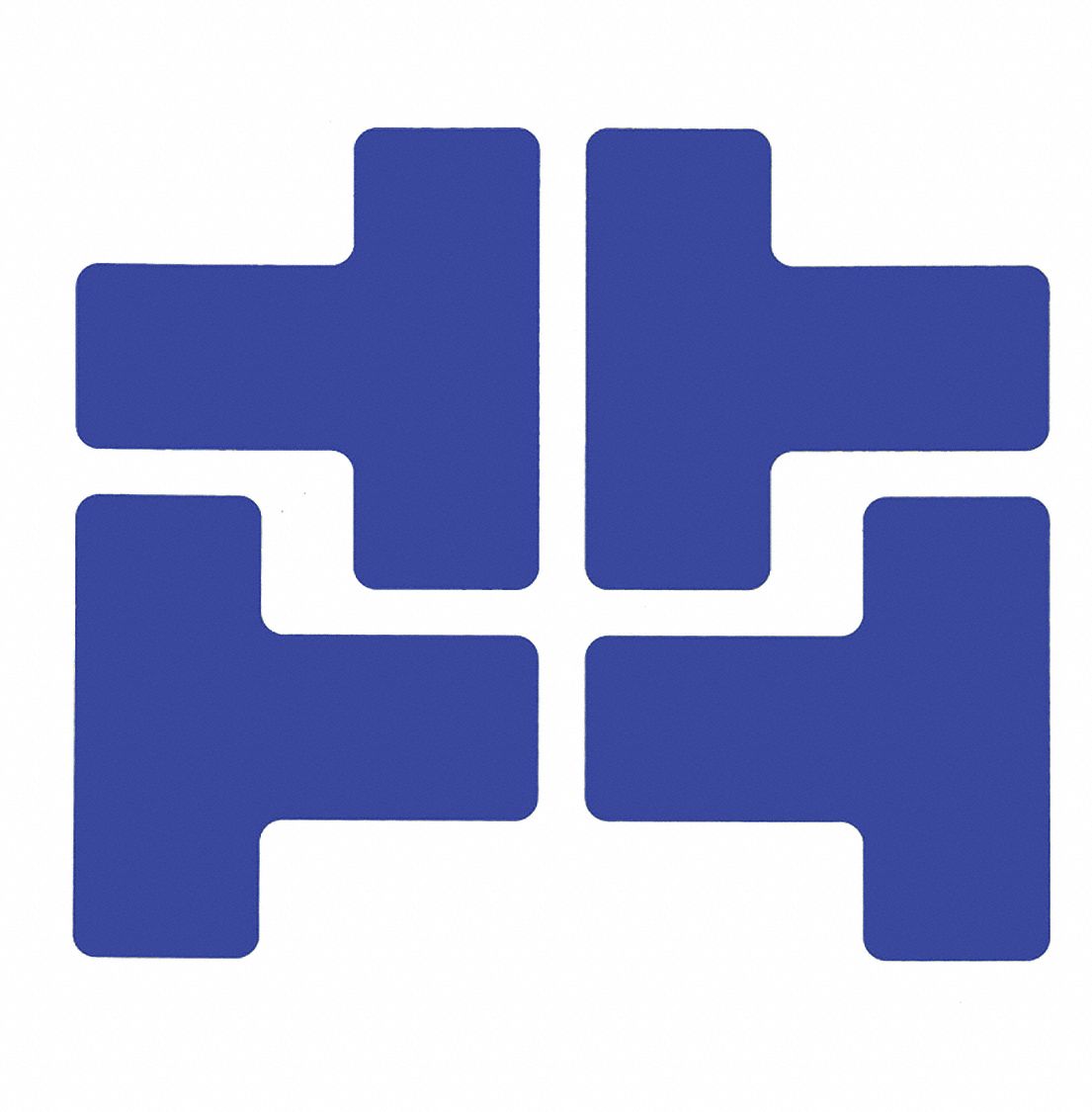 FLOOR MARKING TAPE, T, SOLID, BLUE, NO LEGEND, 2 IN X 5 IN, 8 MIL THICKNESS, BRADY, TOUGHSTRIPE, 20 PK