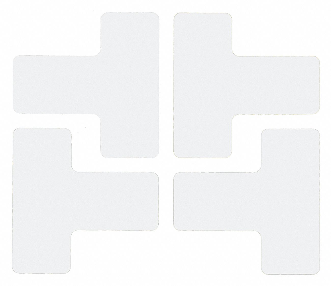 FLOOR MARKING TAPE, T, SOLID, WHITE, NO LEGEND, 2 IN X 5 IN, 8 MIL THICKNESS, BRADY, TOUGHSTRIPE, 20 PK