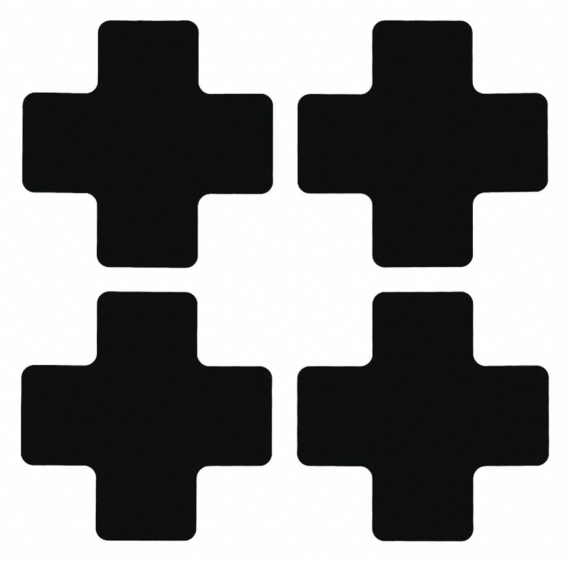 FLOOR MARKING TAPE, CROSS, SOLID, BLACK, NO LEGEND, 2 IN X 5 IN, 8 MIL THICKNESS, BRADY, B-514, 20 PK