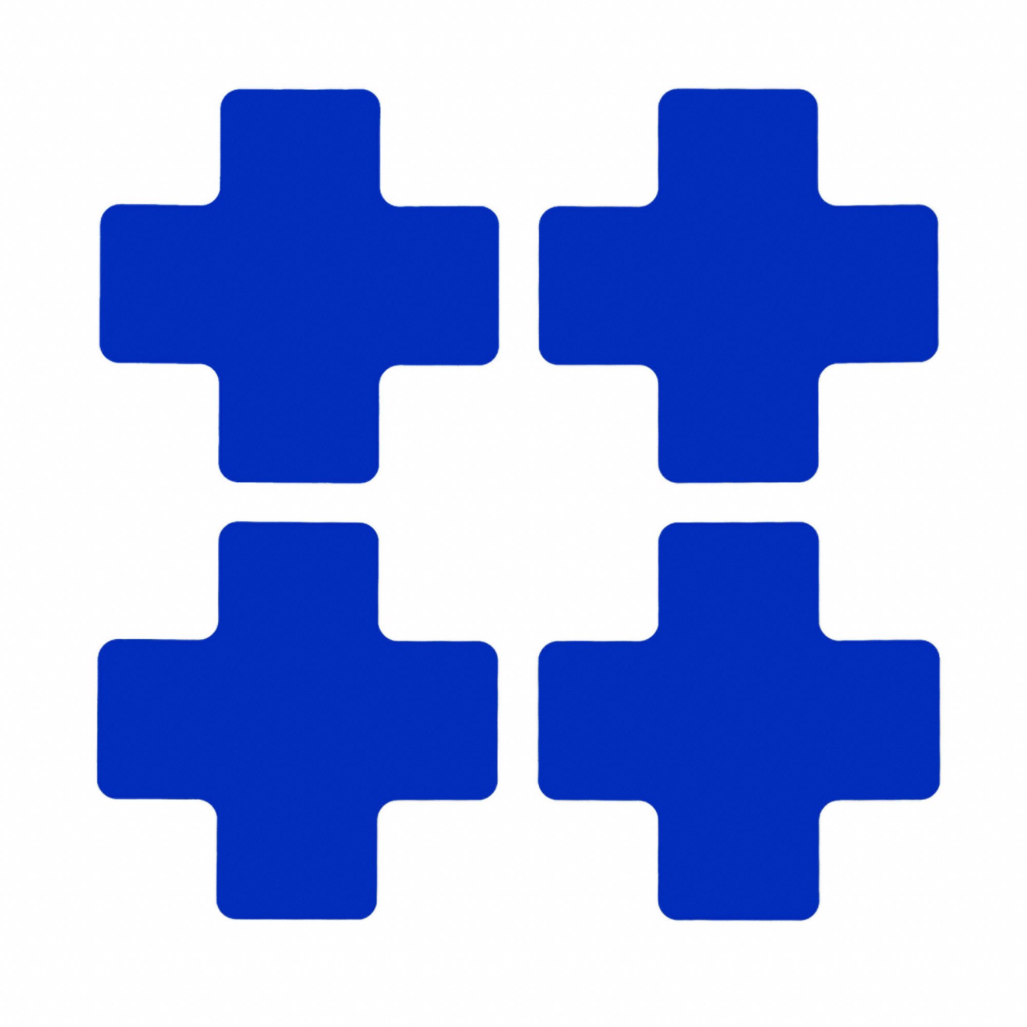 FLOOR MARKING TAPE, CROSS, SOLID, BLUE, NO LEGEND, 2 IN X 5 IN, 8 MIL THICKNESS, BRADY, B-514, 20 PK