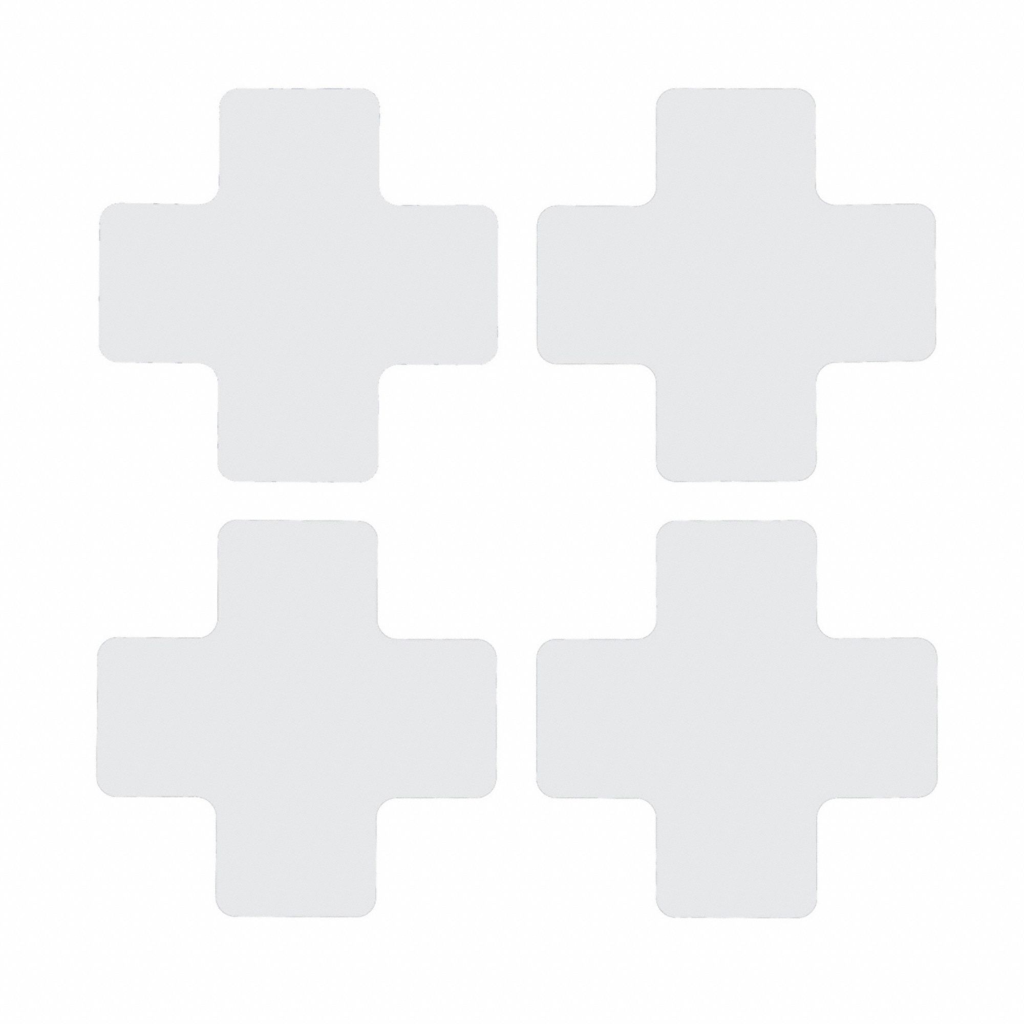 FLOOR MARKING TAPE, CROSS, SOLID, WHITE, NO LEGEND, 2 IN X 5 IN, 8 MIL THICKNESS, BRADY, B-514, 20 PK