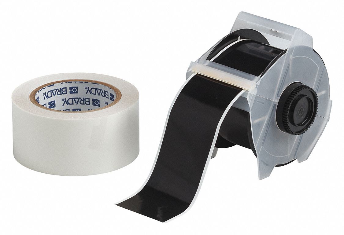 Continuous Label Stock: 2 1/4 in x 100 ft, Polyester With  Rubber  Adhesive