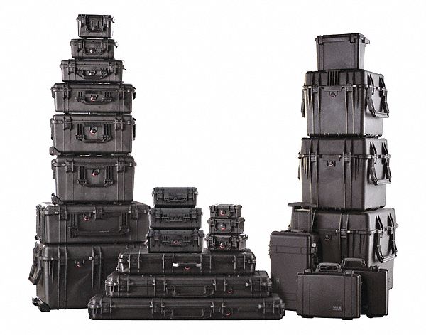 PROTECTIVE CASE, 16⅜ IN X 21½ IN X 12½ IN INSIDE, FLAT/PICK AND PLUCK, BLACK