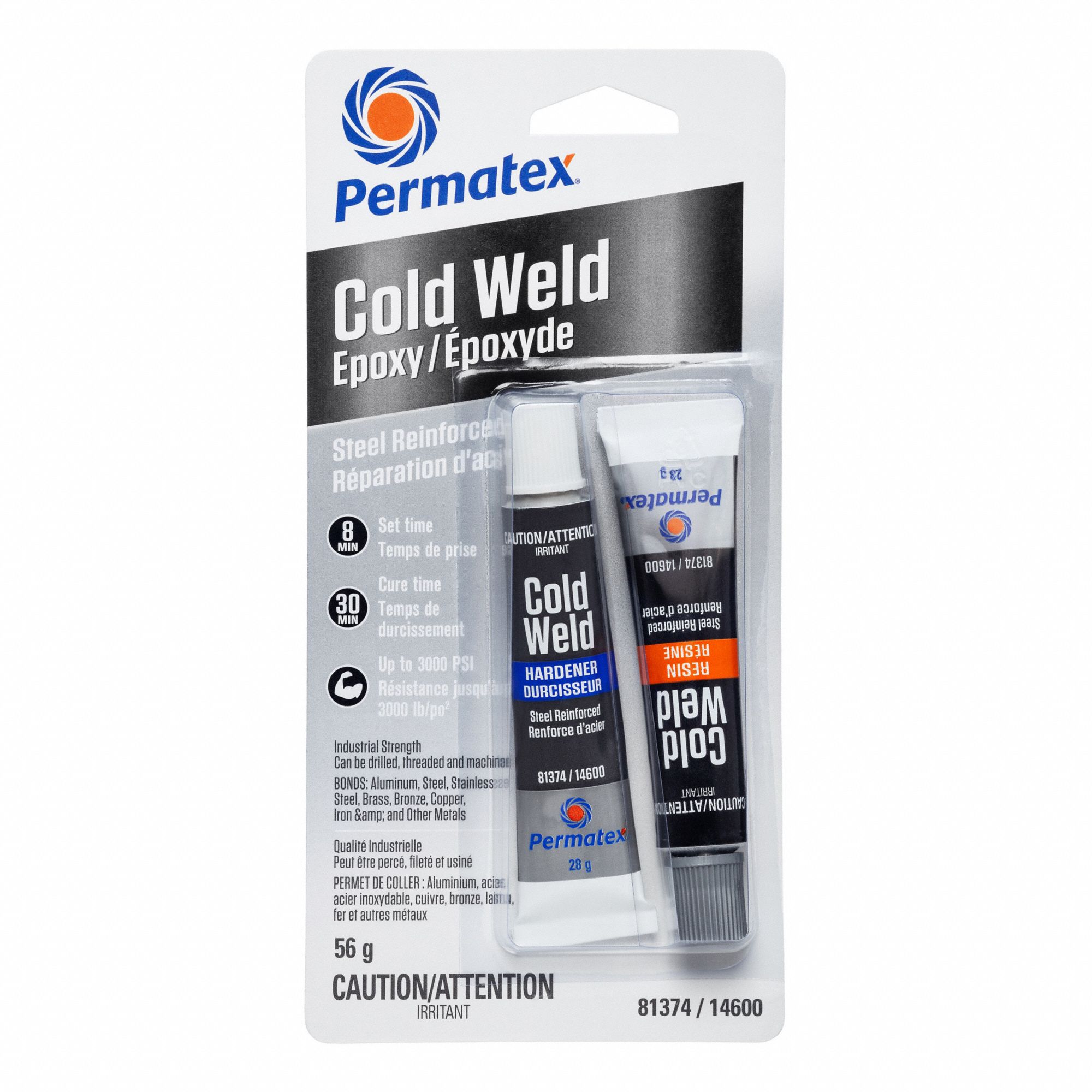 PERMATEX ADHESIVE, COLD WELD BOND/8 MINUTES, BLACK - Construction Adhesives  - PML14600