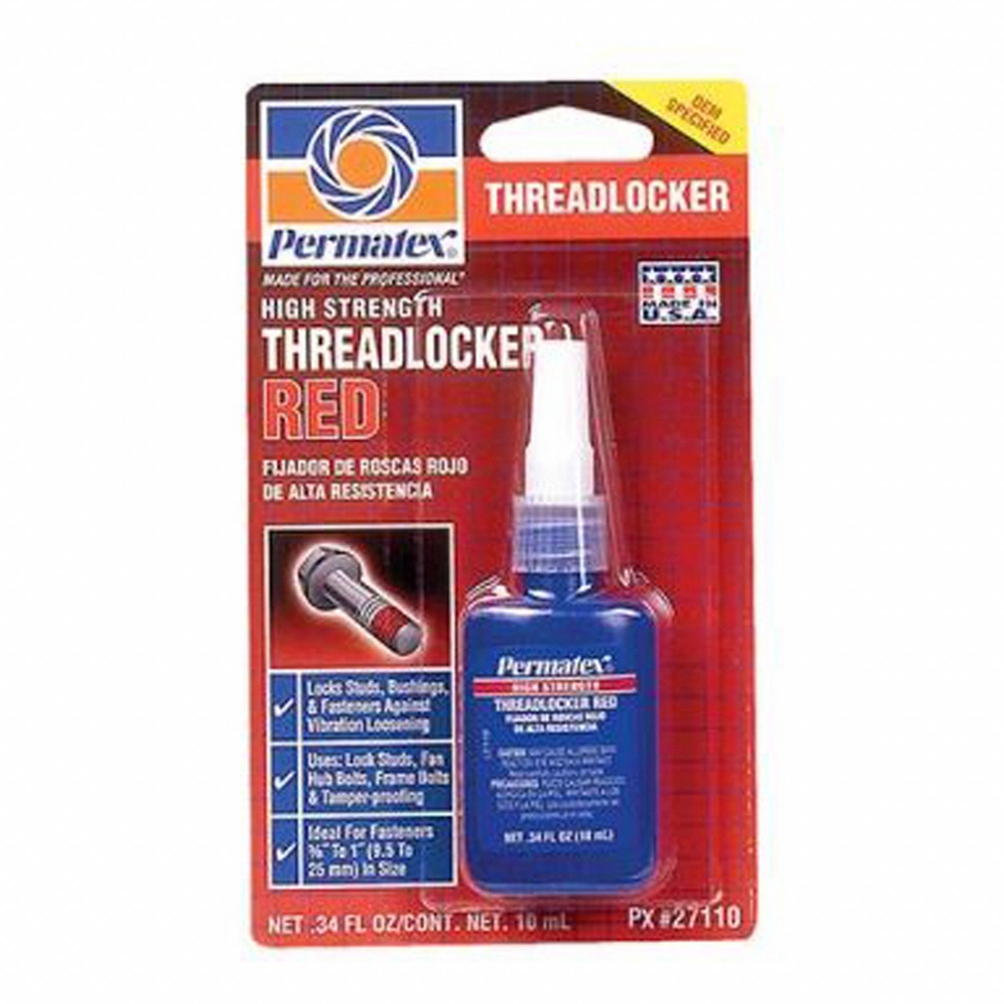 THREADLOCKER,BOTTLE,36 ML,RED