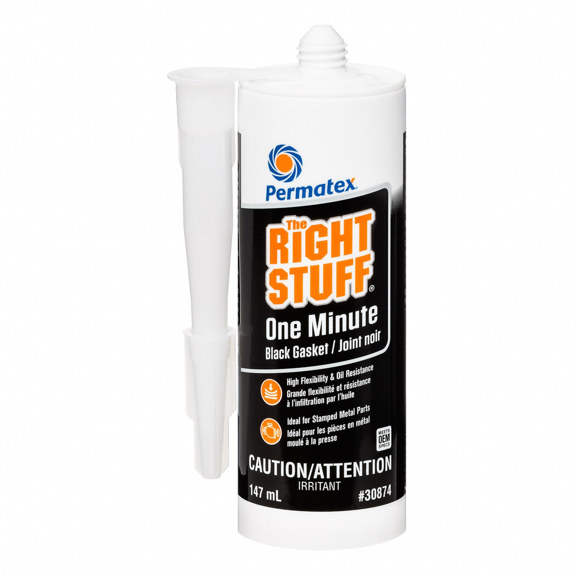 THE RIGHT STUFF 1 MINUTE SERIES GASKET MAKER, BLACK, 147 ML CARTRIDGE