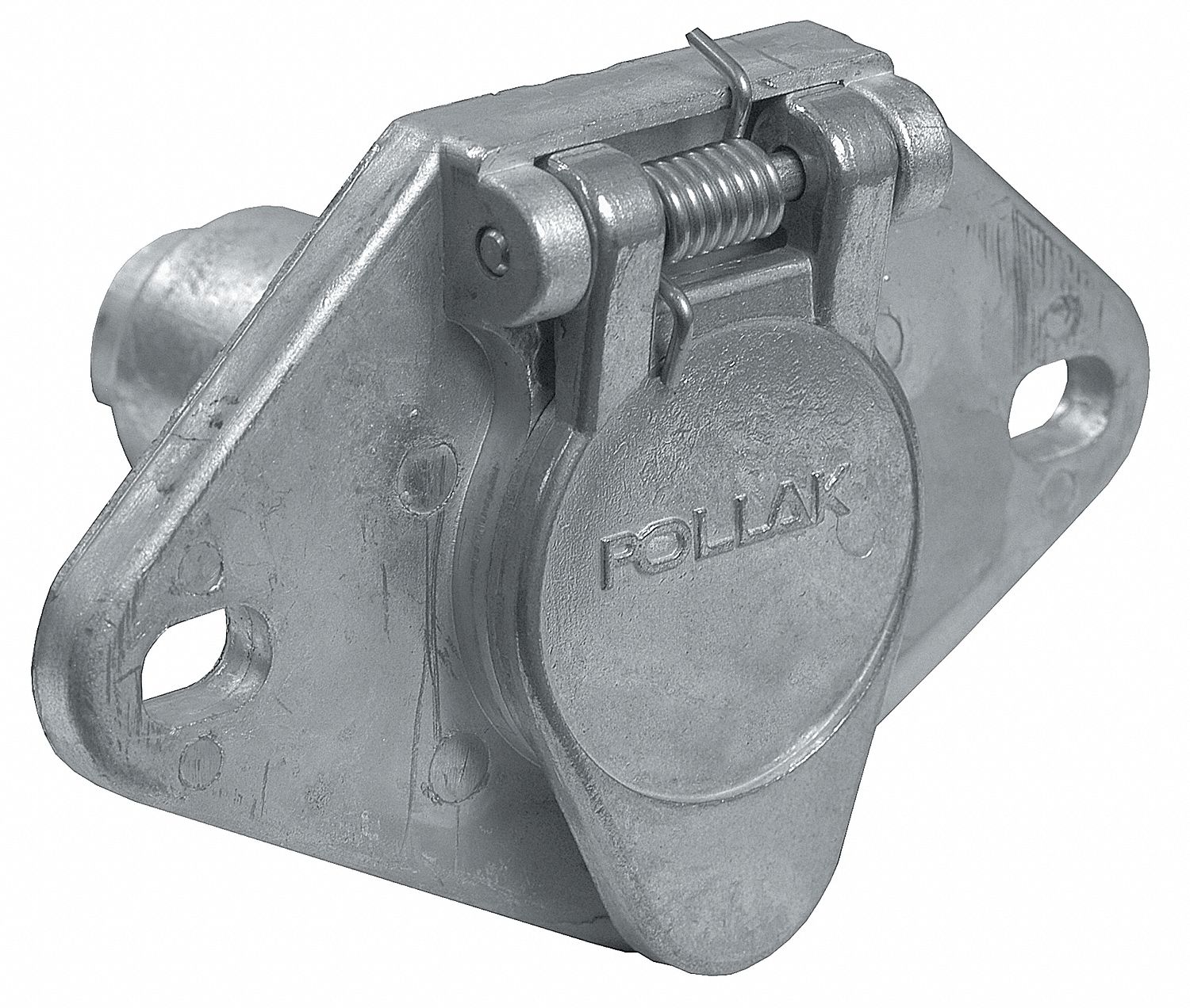 HEAVY-DUTY CONNECTOR SOCKET, 4-POLE, 1/4 IN HOLE DIAMETER, DIE-CAST ZINC/BRASS PINS