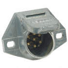 7-POLE SOCKET, SOLID PIN/2-HOLE MOUNT, FLOATING PINS, DIE-CAST ZINC HOUSING