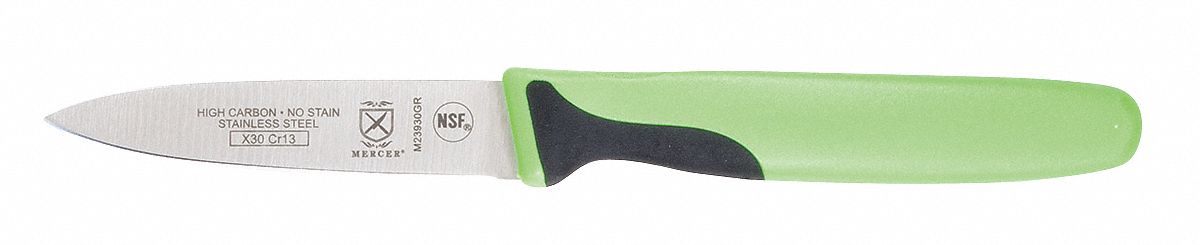 PARING KNIFE,3 IN.,GREEN HANDLE