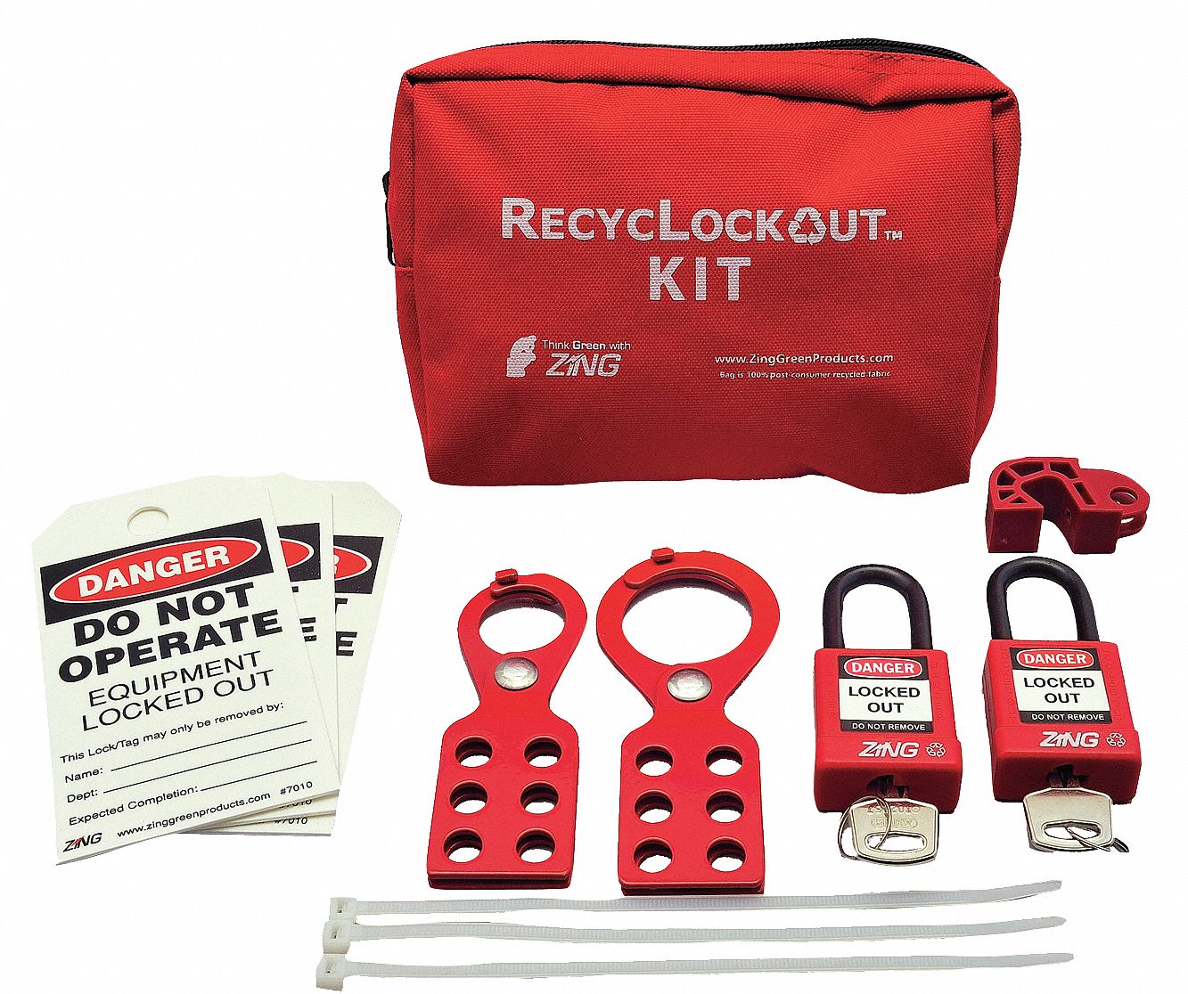 ZING Portable Lockout Kit: Electrical, Keyed Different Padlocks