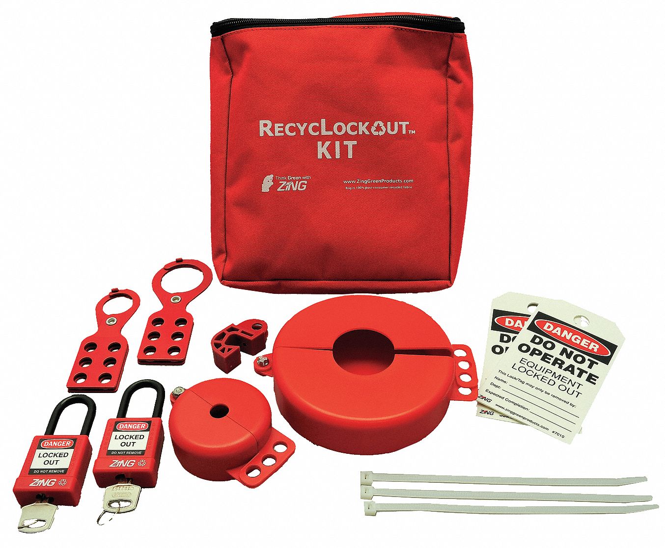 Portable Lockout Kit: Electrical/Valve, Keyed Different Padlocks