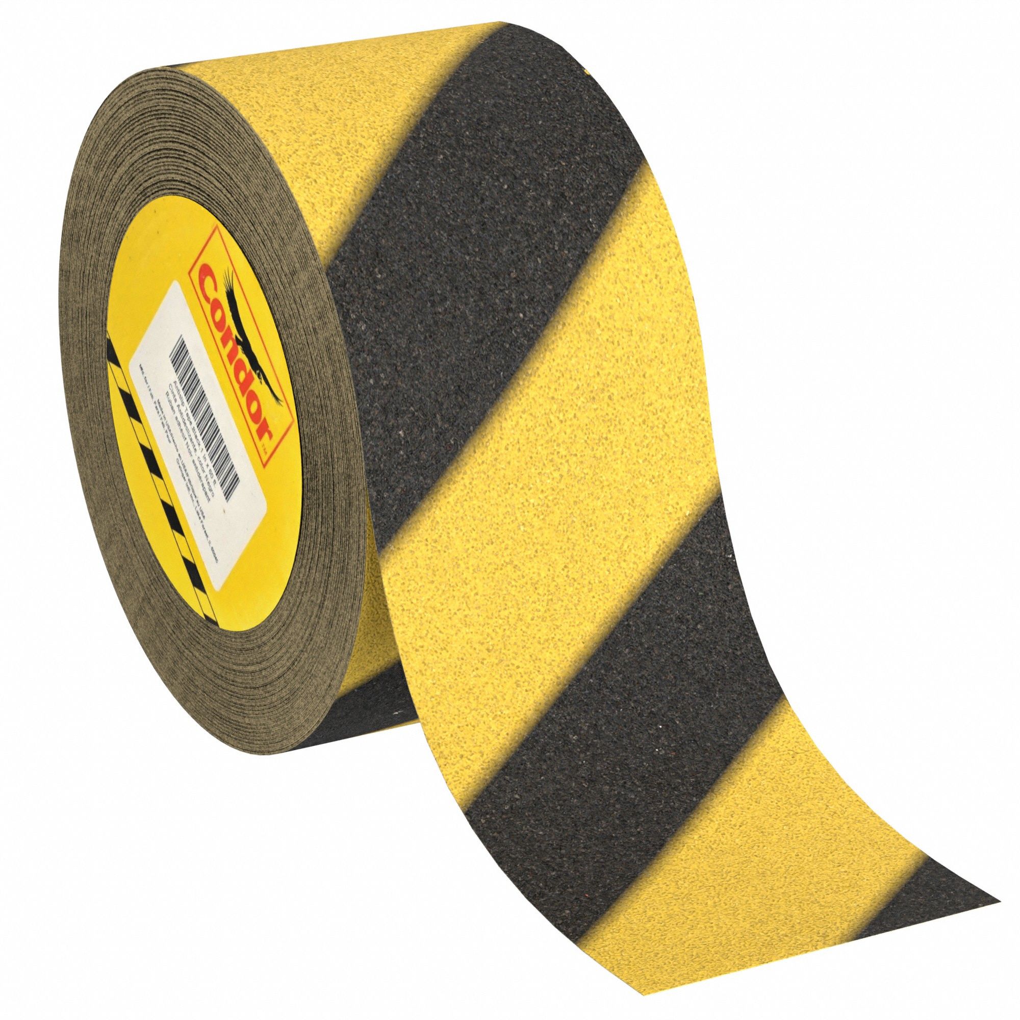 RUBAN ANTIDÉRAPANT, ABRASIF GROSSIER, TAILLE DE GRAIN 60, 60 PI X 4 PO, OXYDE D'ALUMINIUM, ADHÉSIF PUISSANT, NOIR/JAUNE