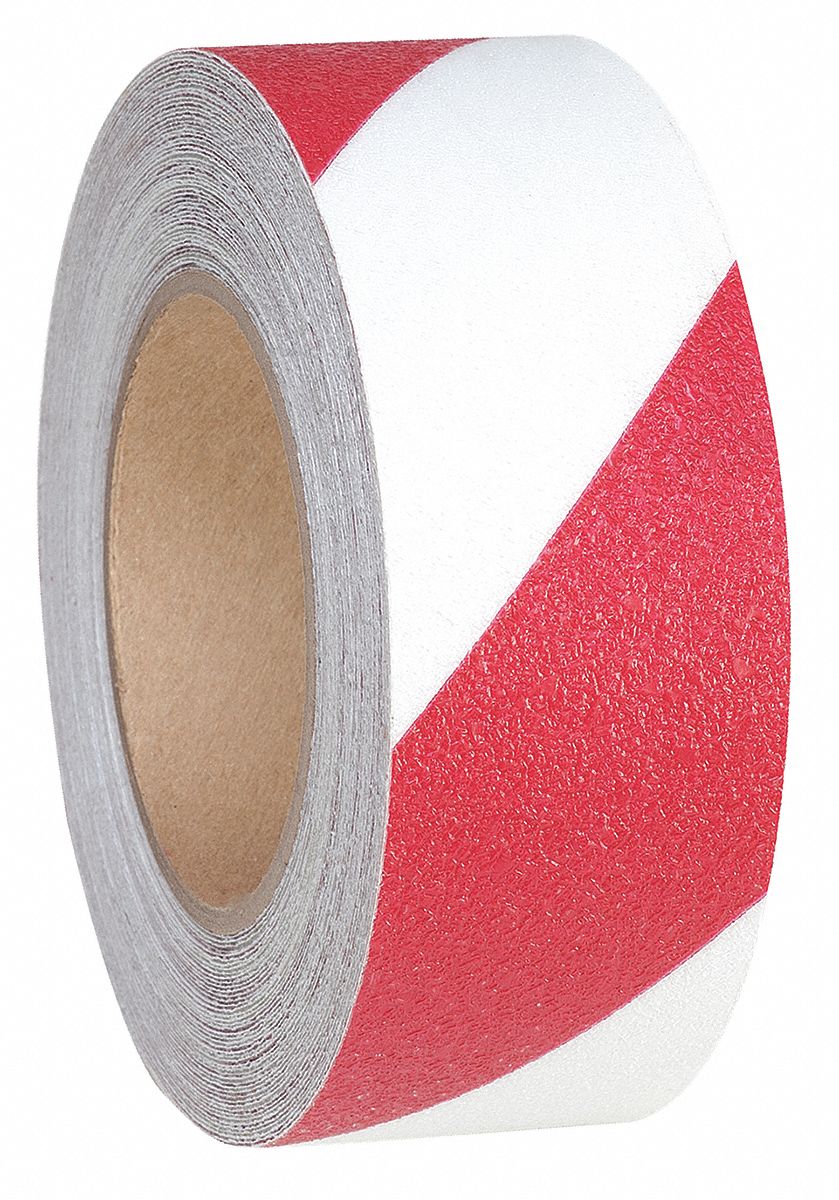JESSUP MANUFACTURING Striped Red/White Anti-Slip Tape, 2 in x 54.0 ft ...