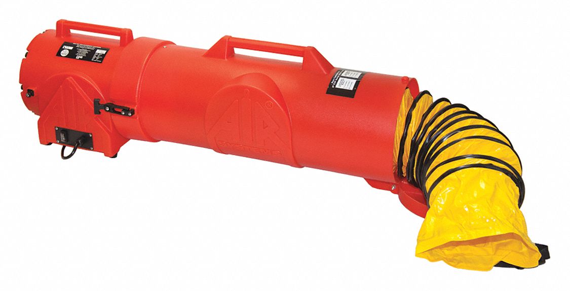 CONFINED SPACE FAN, 115 V AC, 8 IN DUCT DIAMETER, 1/3 HORSEPOWER, RED