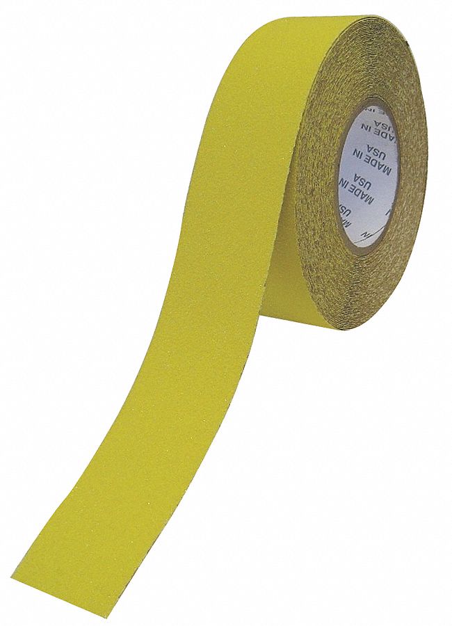 Antislip Tape, Solid, Yellow, Grit Size 46 - Grainger