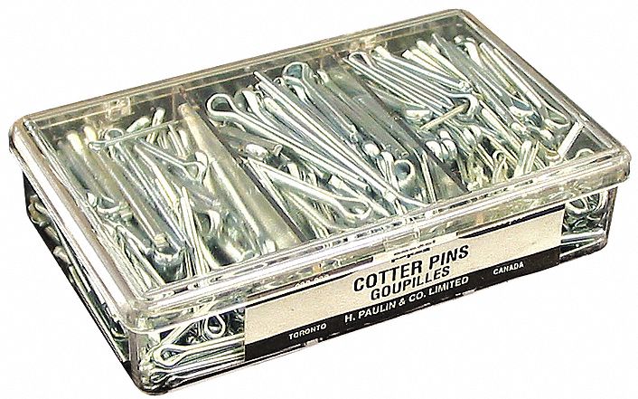 Papco Cotter Pins Assortment 7 Sizes 116 X 34 In To 532 X 2 In Steelbright Plated 340 