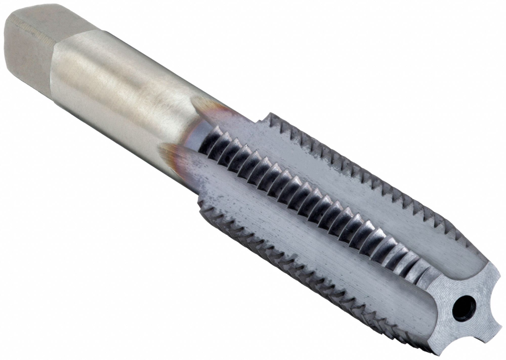 Straight Flute Tap: 1/2"-13 Thread Size, 1 21/32 in Thread Lg, 3 3/8 in Overall Lg, Plug
