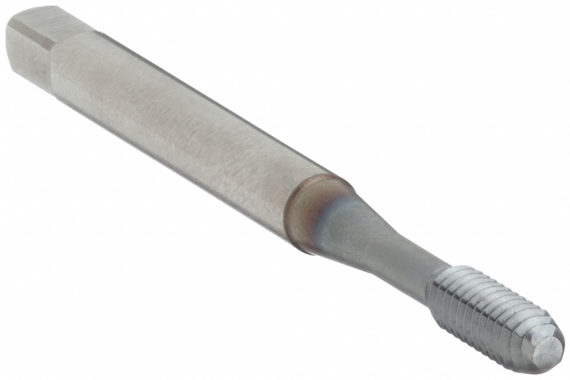 Straight Flute Tap: #0-80 Thread Size, 5/16 in Thread Lg, 1 5/8 in Overall Lg, Plug