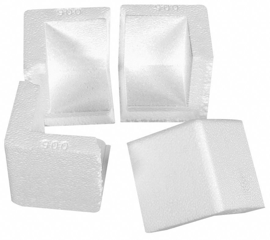 CORNER PROTECTOR, 3 IN L, 3 IN DP, 3 IN H, ¾ IN THICK, WHITE, 180 PK