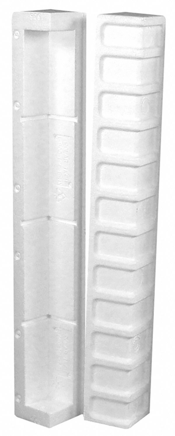 EDGE PROTECTOR, 3 IN W, 3 IN DP, 24 IN L, 0.75 IN THICK, WHITE, EPS FOAM, 40 PK