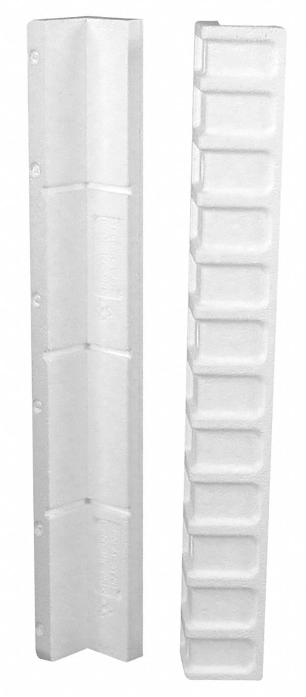 EDGE PROTECTOR, 3 IN W, 3 IN DP, 24 IN L, 1 IN THICK, WHITE, EPS FOAM, 40 PK