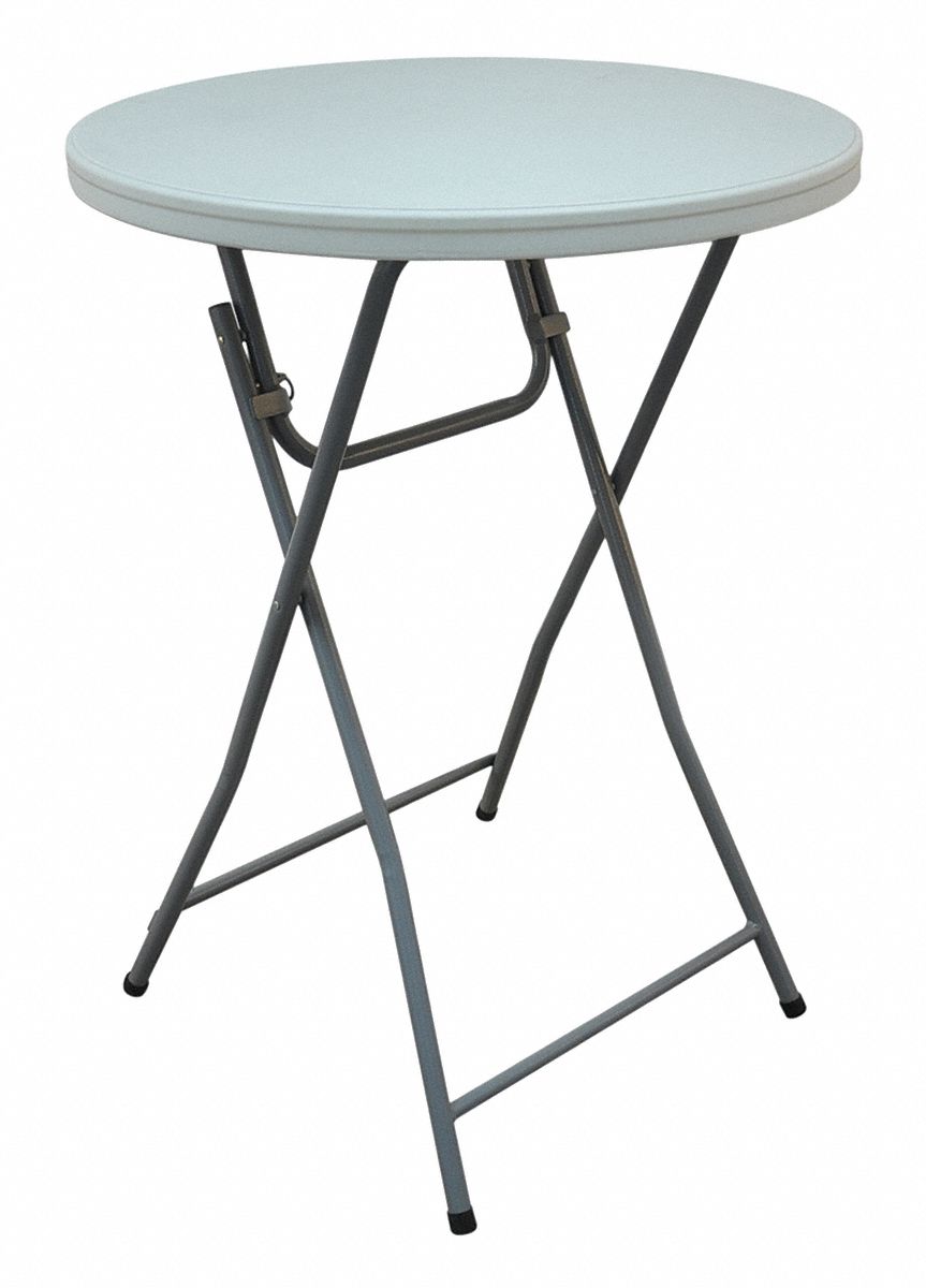 44 in, White, Folding Cocktail Table - 12F622|12F622 - Grainger