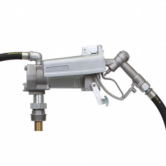 DAYTON Diesel/Kerosene Transfer Pump: Pump with Hose & Nozzle, 12 gpm Max.  Flow Rate, 12V DC, Manual
