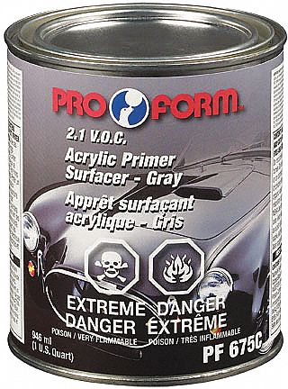 ACRYLIC PRIMER/SURFACER, OSHA, GREY, 0.9 LB/USG TO 107.8 G/L VOC, 946 ML