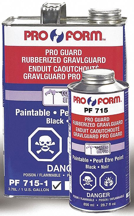 PRO GUARD RUBBERIZED GRAVLGUARD, 60 ° F, 1 1/2 TO 2 HOUR DRY TIME, 249.2G/L VOC, BLACK, 18.9L