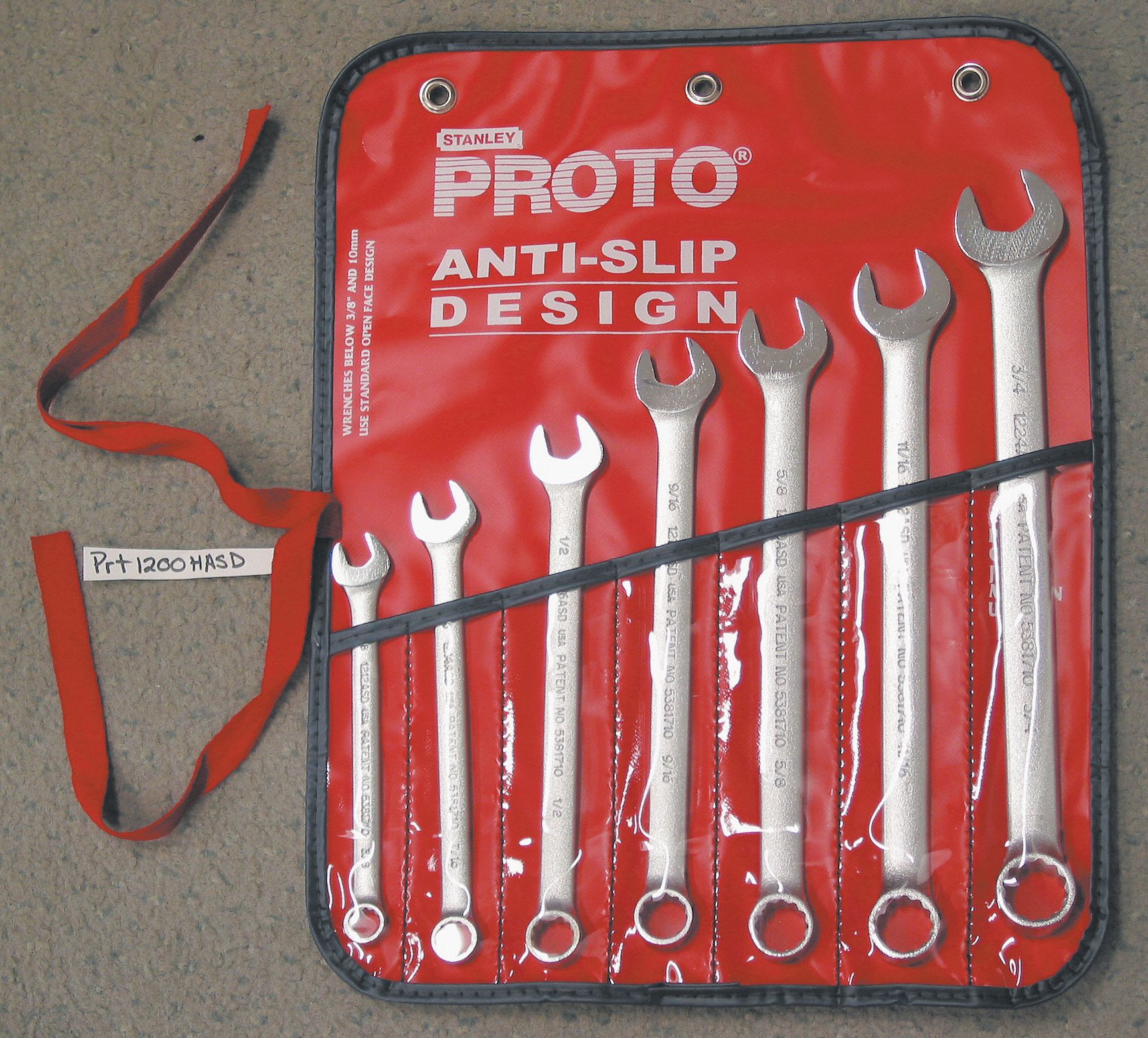 COMBINATION WRENCH SET, SATIN FINISH, 7-PIECE SET 12 PT