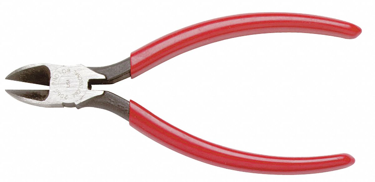 DIAGONAL CUTTING PLIER, FLUSH, STRAIGHT, 3/4 IN JAW L, 5/8 IN JAW W, 5 1/8 IN OVERALL L