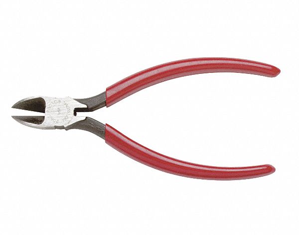 DIAGONAL CUTTING PLIER, FLUSH, STRAIGHT, 1 IN JAW L, 7/8 IN JAW W, 7 3/8 IN OVERALL L