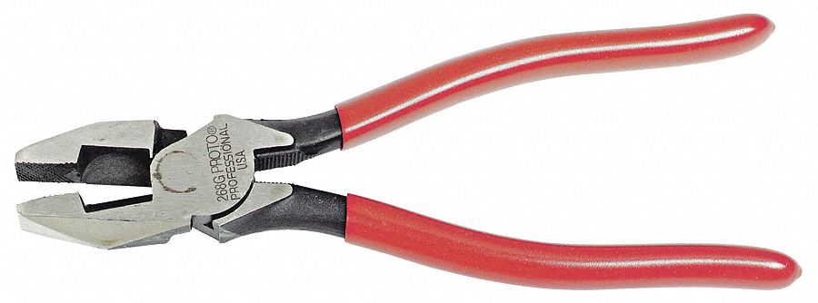 LINEMANS PLIER, 8 5/8 IN OVERALL L, 1 1/2 IN JAW L, 1 1/4 IN JAW W, 5/8 IN JAW THICK