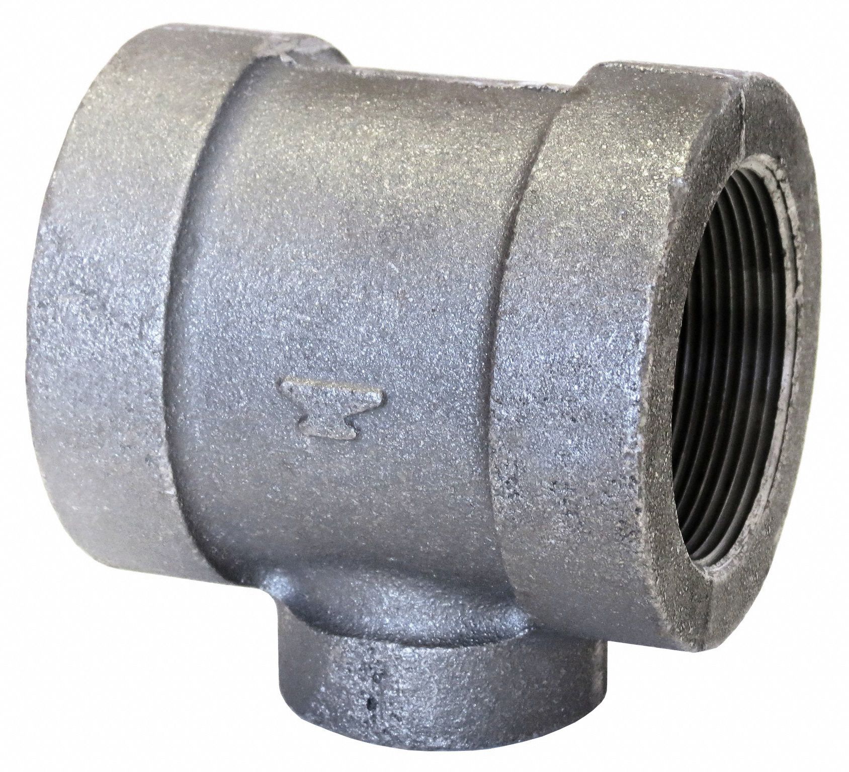 Anvil Reducing Tee Malleable Iron 3 4 In X 3 4 In X 1 2 In Fitting Pipe Size Class 300 12g052 Grainger