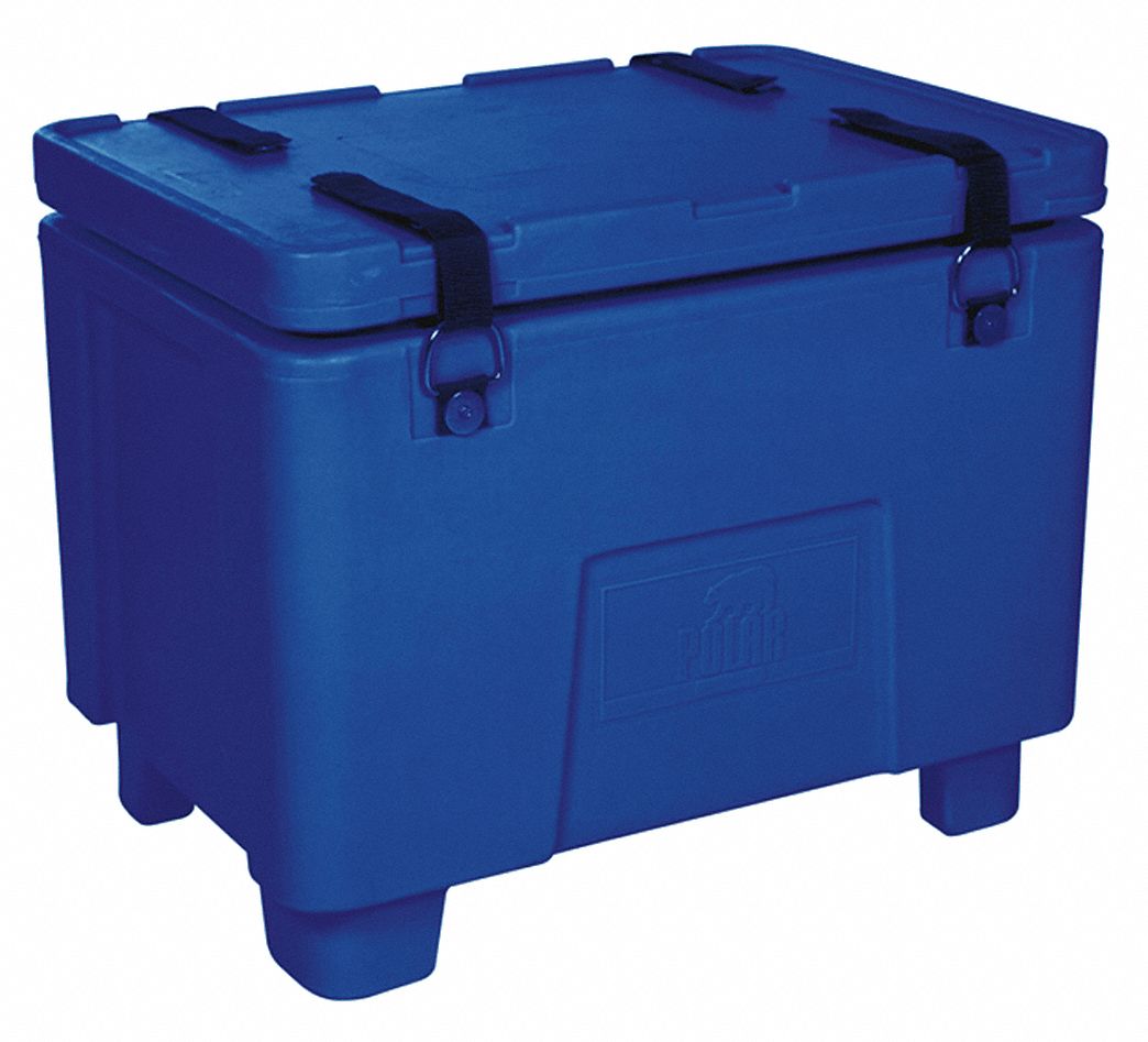 POLAR TECH Dry Ice Transport Cooler, 2 cu ft, Blue Plastic 12G119