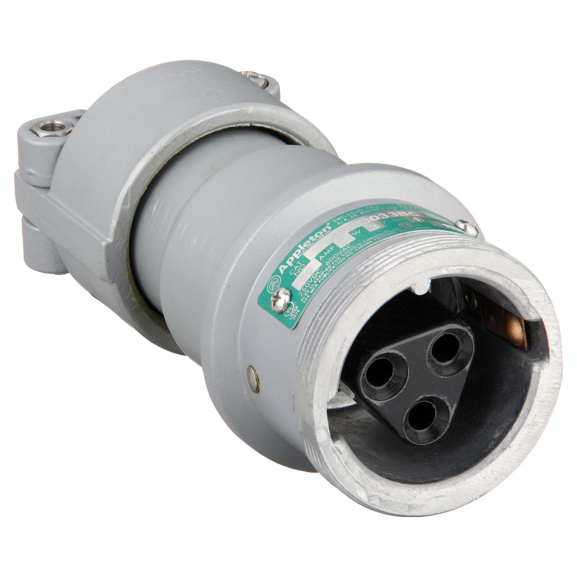 Connector, 30 A, Style 1;Gray, 3Pl