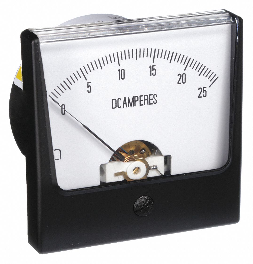 Analog Panel Meter: DC Current, 0 A – 25 A, +/-1.5% Accuracy, 12G419, Moving Coil