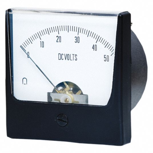 GRAINGER APPROVED Analog Panel Meter, DC Voltage, 0-50 DC V - 12G443 ...