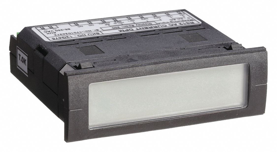 Digital Panel Meter: 0 Display Span - Min, 200 Display Span - Max, 12G475, 0 A – 5 A