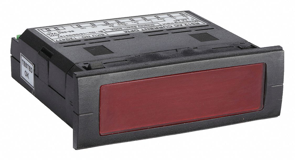 Digital Panel Meter: 0 Display Span - Min, 200 Display Span - Max, 12G477, 0 A – 5 A