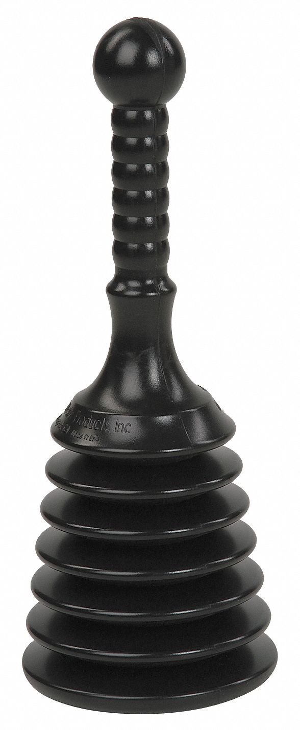 ACCORDION CUP PLUNGER, ACCORDION CUP, PLASTIC, 6½ IN HANDLE L, 5 IN MAX DIAMETER