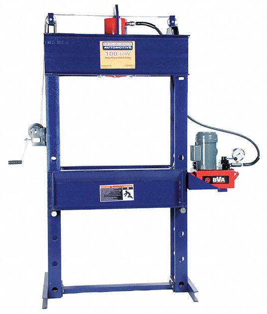 Hydraulic Press: Electric, H-Frame, 100 ton, 120V AC