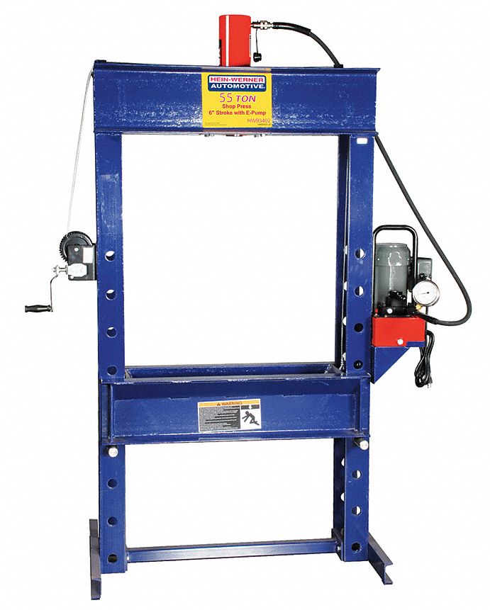 Hydraulic Press: Electric, H-Frame, 55 ton, 120V AC