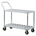Corrosion-Resistant Flow-Through Utility Carts with Slotted Flush Metal Shelves